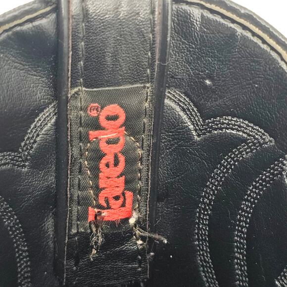 Vintage Laredo Black 13" Python Snakeskin Cowboy Western Boot Mens 8 EE W 10 N - Picture 7 of 14